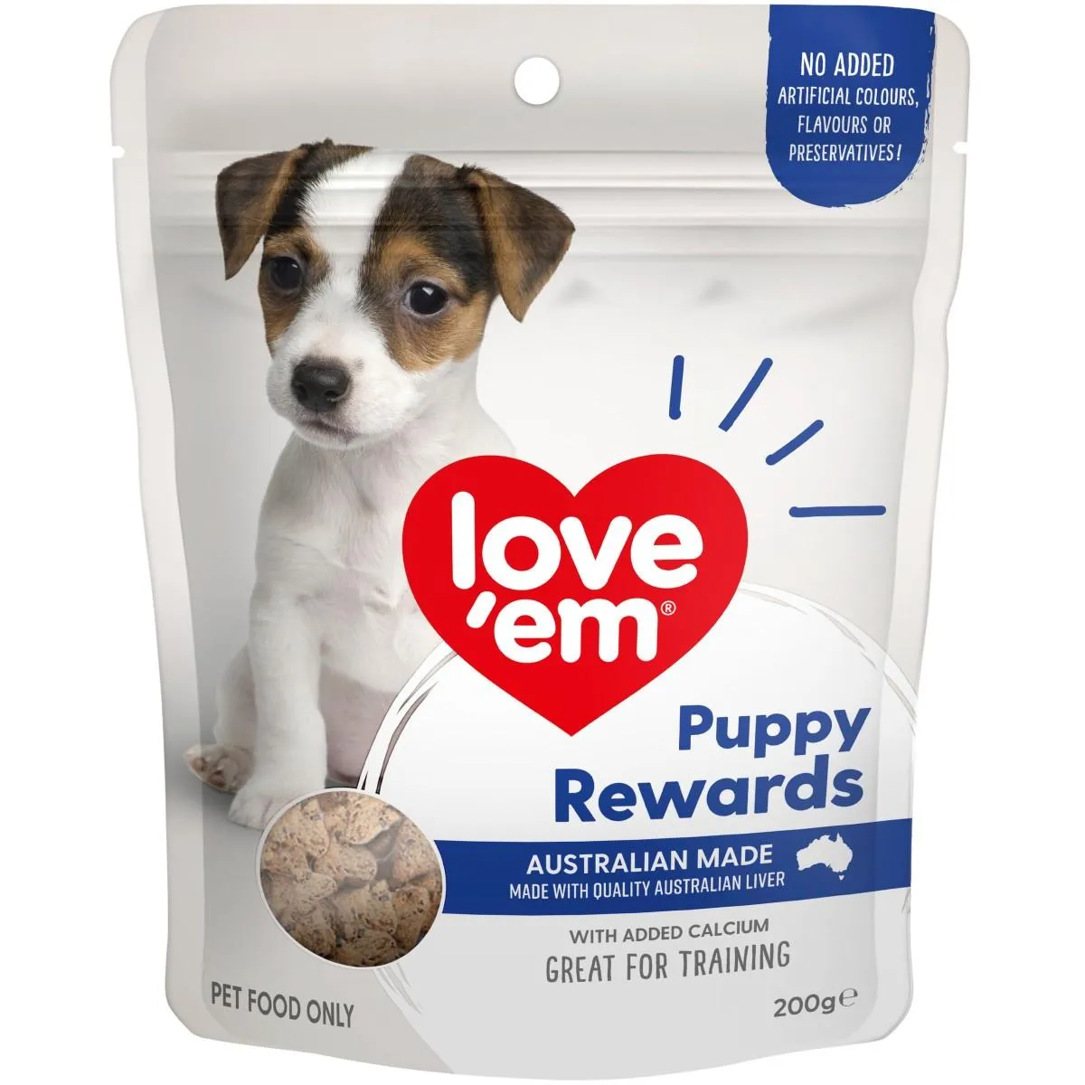 Love Em Liver Pup Reward Dog Treats 200g