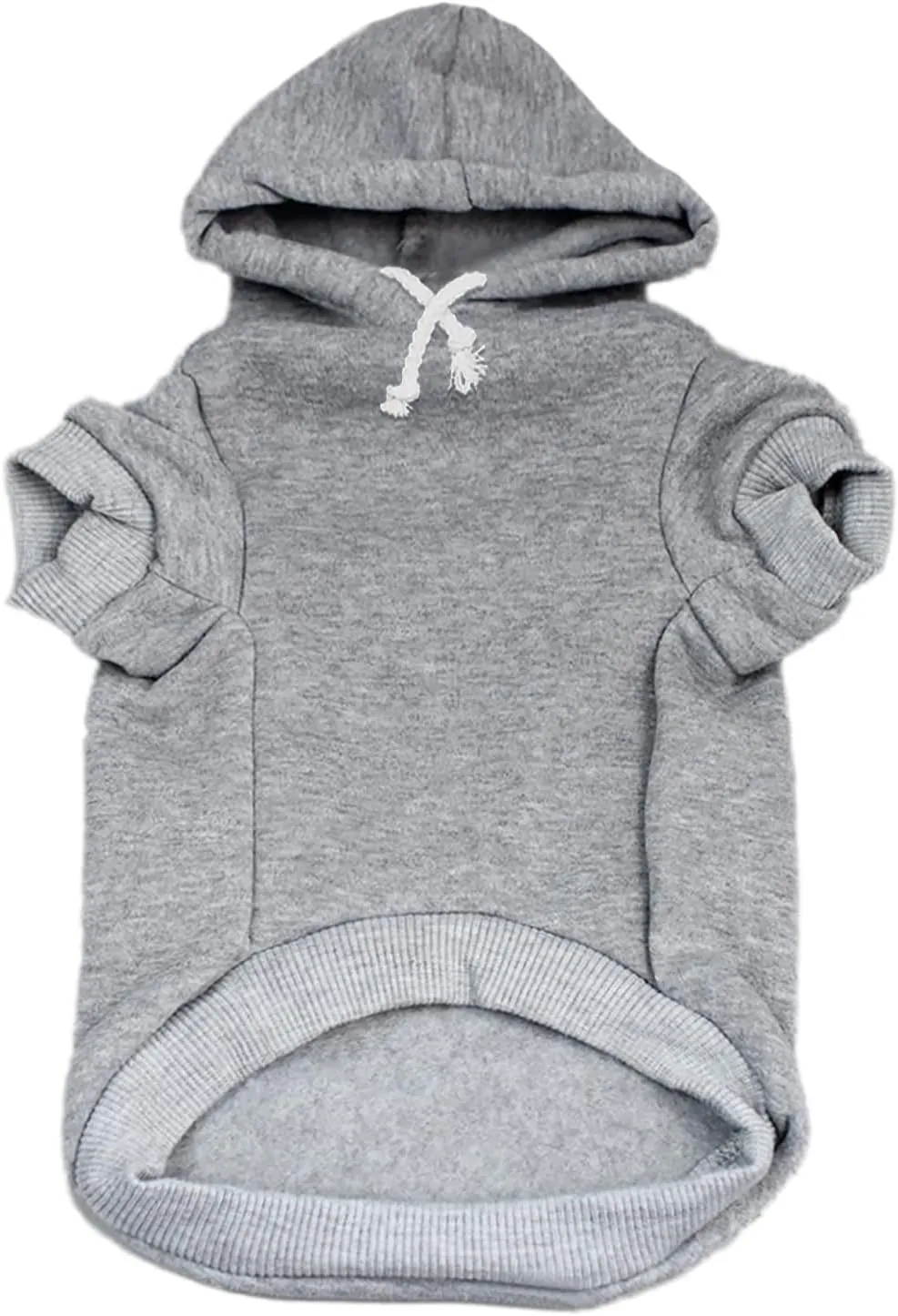 Love My Soldier Dog Hoodie Fleece Lined Pullover Sweatshirt with Leash Hole (Grey, Medium 89)