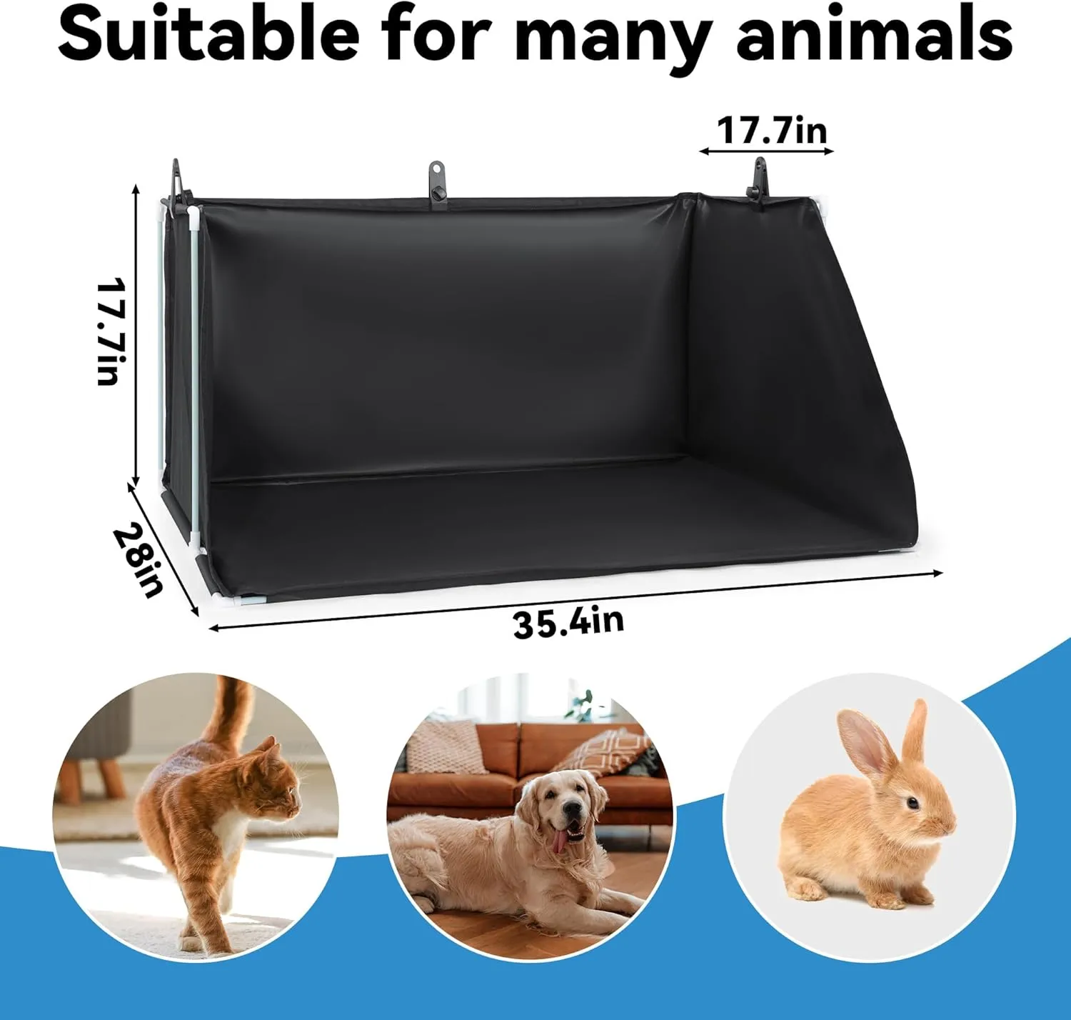 MABOZOO Dog Pee Pad Holder with High Walls, Foldable Dog Litter Box Pee Shields Indoor Dog Potty for Small and Medium Dogs, No Spill Pee Pad Holder Tray for Dogs Work (33.8*28*17.7in). Patent Pending