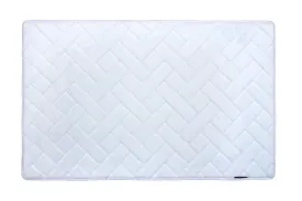 Memory Foam Herringbone Accent Rug in Sky Blue, 21 x 34 in