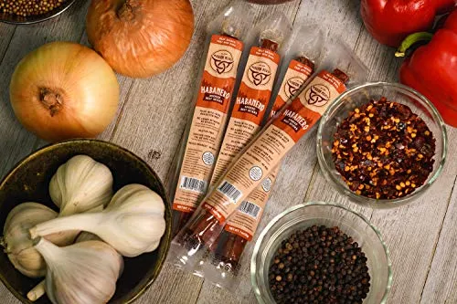Mission Meats Habanero Spicy Snacks Sugar Free Keto Snacks Grass Fed Beef Sticks Whole 30 Gluten Free MSG Free Paleo Healthy Snacks Meat Sticks Beef Jerky Zero Sugar Protein Snacks