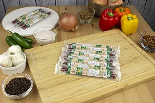 Mission Meats Sugar Free Keto Snacks Grass Fed Beef Sticks Whole 30 Gluten Free MSG Free Nitrate Nitrite Free Paleo Healthy Snacks Natural Meat Sticks Beef Jerky Zero Sugar Protein Snacks (48 Count)