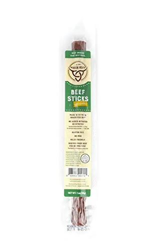 Mission Meats Sugar Free Keto Snacks Grass Fed Beef Sticks Whole 30 Gluten Free MSG Free Nitrate Nitrite Free Paleo Healthy Snacks Natural Meat Sticks Beef Jerky Zero Sugar Protein Snacks (72 Count)