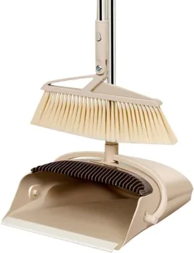 Outdoor BroomDust PanDustpan Long HandleBroom SetCleaning Broom and Dustpan Set Combo, Set with Combed Trash Scoop. Vertical Windproof Broom Cleaning Brush,for Home, Office, Floors