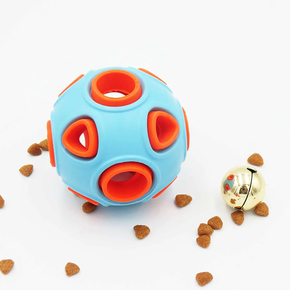 Pet IQ Treat Toy Ball, Nontoxic Natural Rubber Tooth Cleaning Ball, Chew Toy for Dogs Cats, Food Dispensing Playing and Training Ball, Interactive Toy
