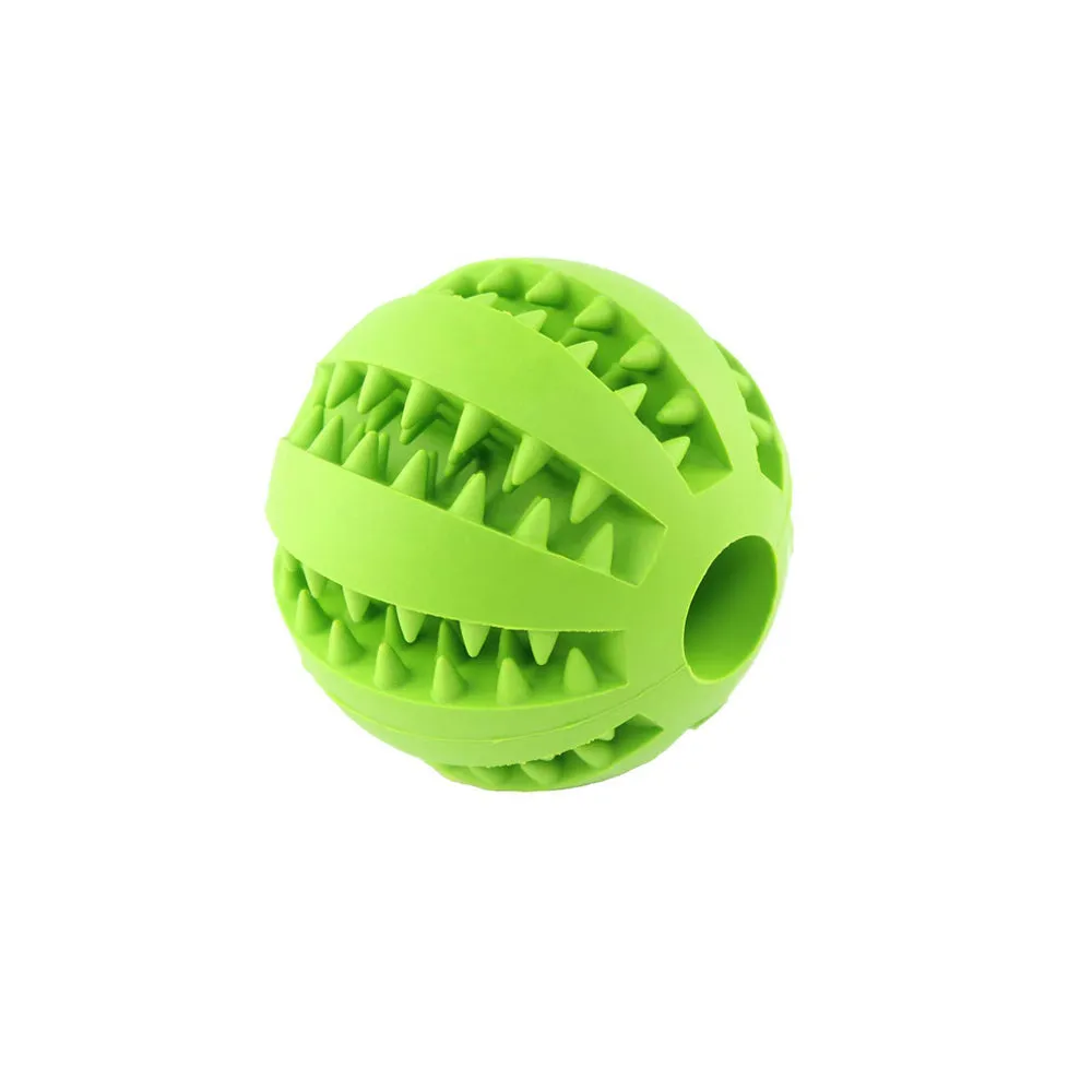 Pet IQ Treat Toy Ball, Nontoxic Natural Rubber Tooth Cleaning Ball, Chew Toy for Dogs Cats, Food Dispensing Playing and Training Ball, Interactive Toy