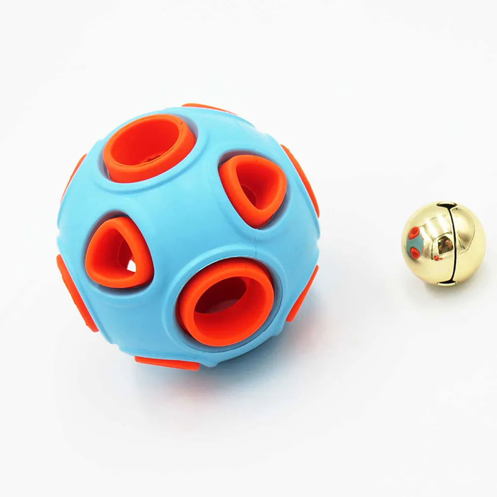 Pet IQ Treat Toy Ball, Nontoxic Natural Rubber Tooth Cleaning Ball, Chew Toy for Dogs Cats, Food Dispensing Playing and Training Ball, Interactive Toy