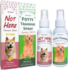 Pet Not Here and Potty Training Aid, Essential Potty Spray for Puppies - Dog Spray to Prevent Peeing and Pooping, 3.38 fl.oz kit