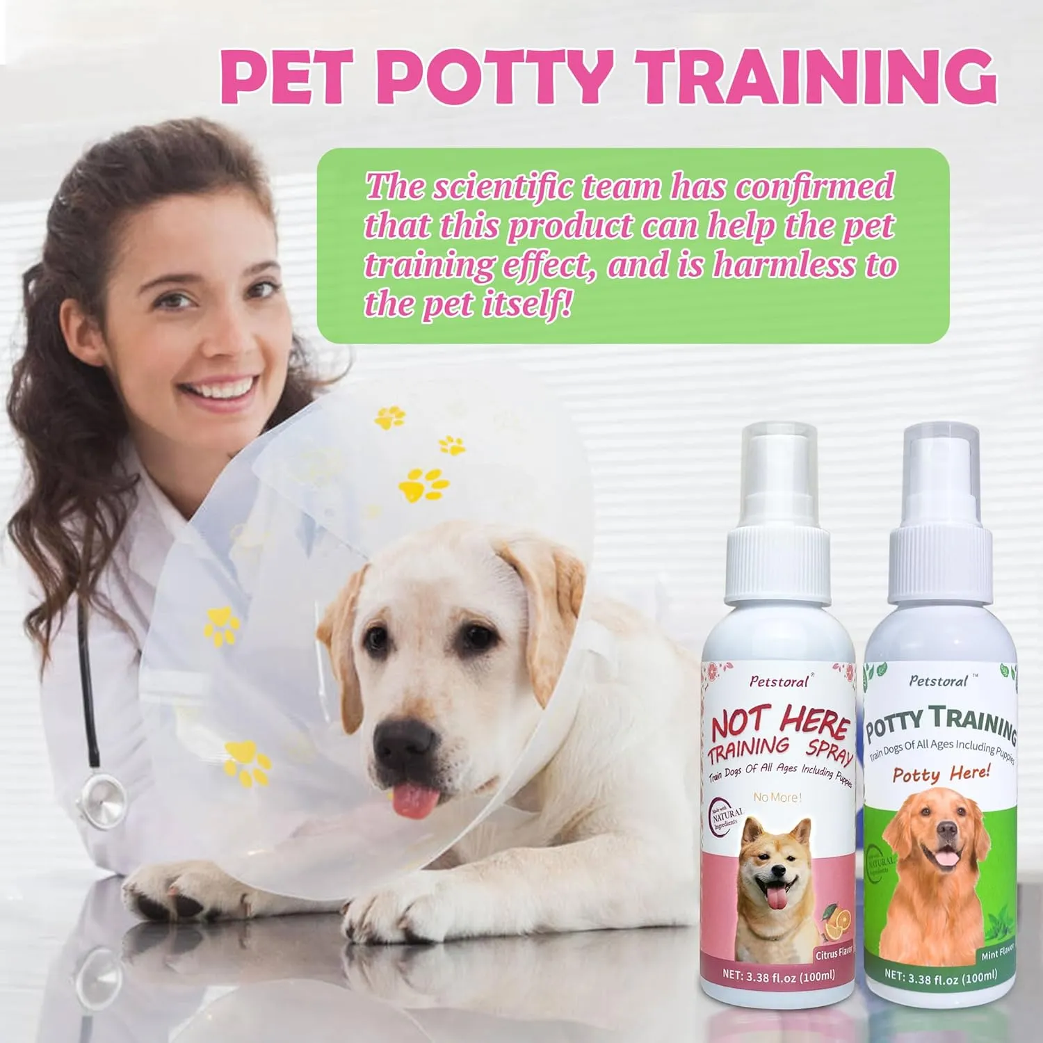 Pet Not Here and Potty Training Aid, Essential Potty Spray for Puppies - Dog Spray to Prevent Peeing and Pooping, 3.38 fl.oz kit