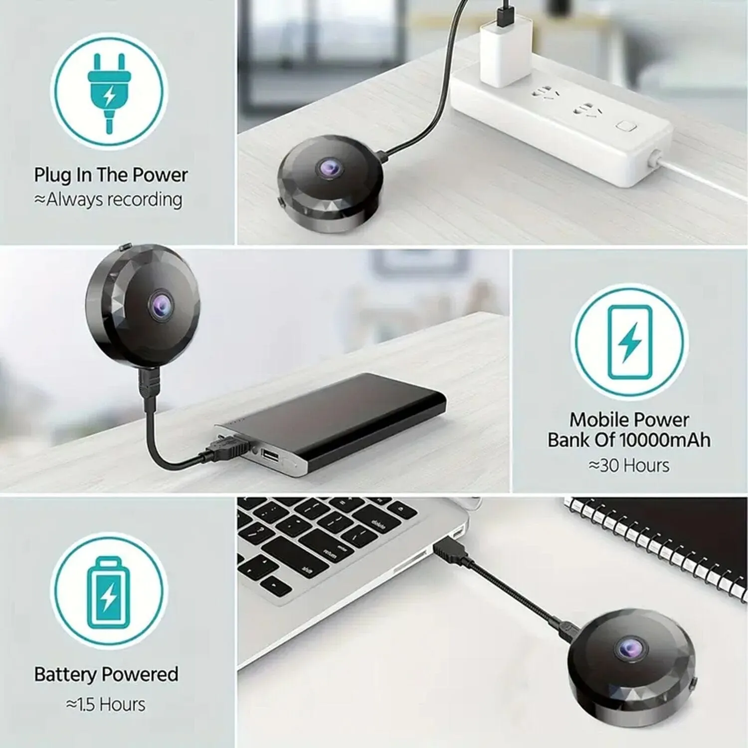 Portable Mini Wireless WiFi Camera, Indoor/Outdoor Surveillance Security Hidden Nanny Cam with Night Vision