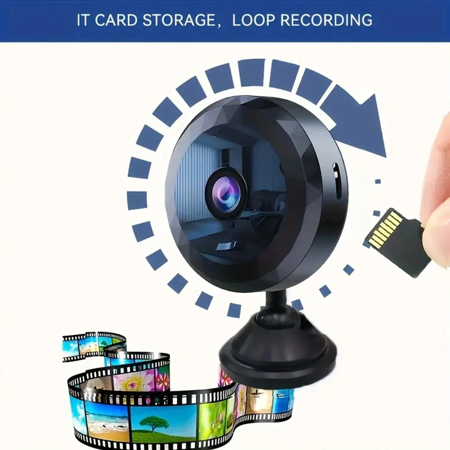 Portable Mini Wireless WiFi Camera, Indoor/Outdoor Surveillance Security Hidden Nanny Cam with Night Vision
