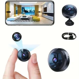 Portable Mini Wireless WiFi Camera, Indoor/Outdoor Surveillance Security Hidden Nanny Cam with Night Vision