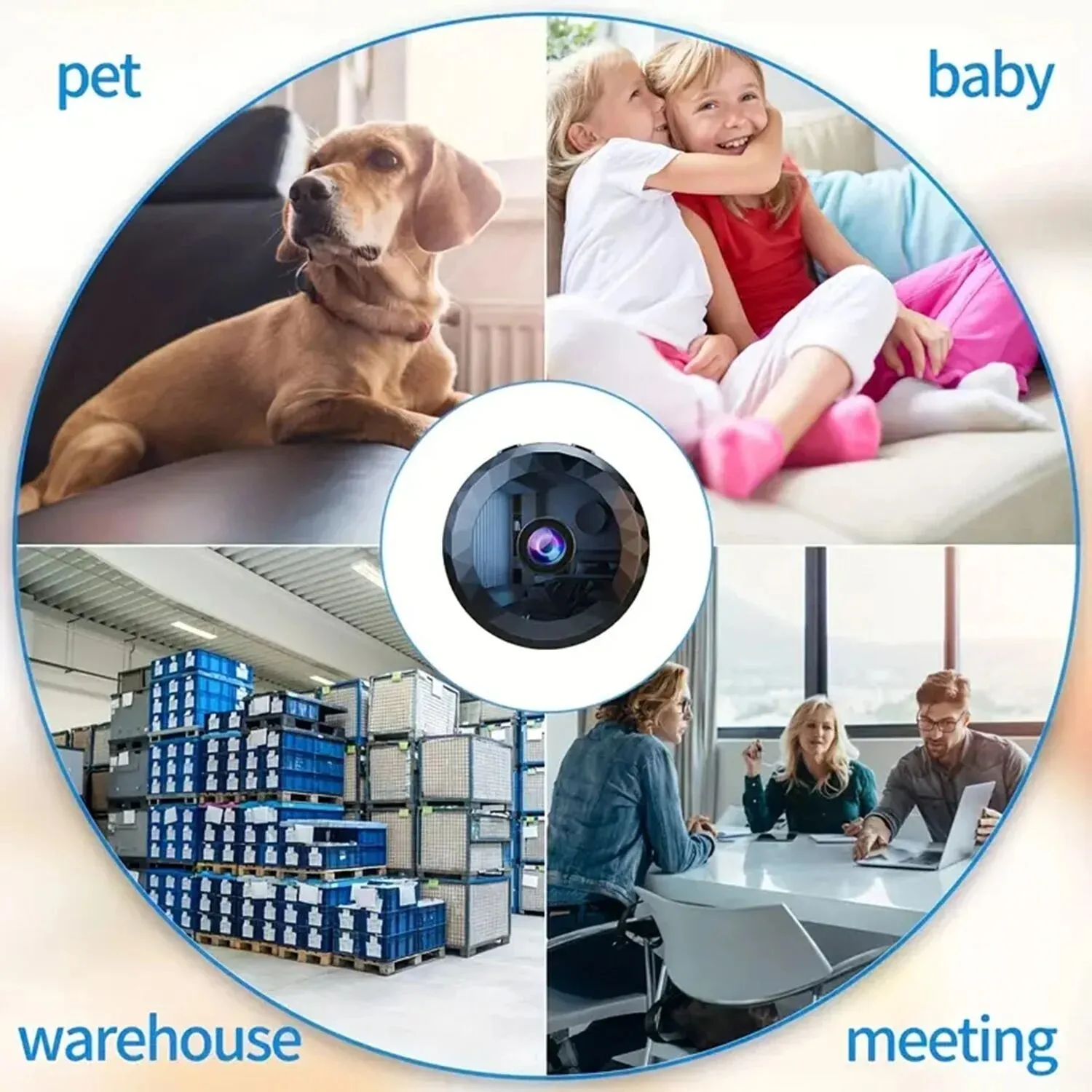 Portable Mini Wireless WiFi Camera, Indoor/Outdoor Surveillance Security Hidden Nanny Cam with Night Vision