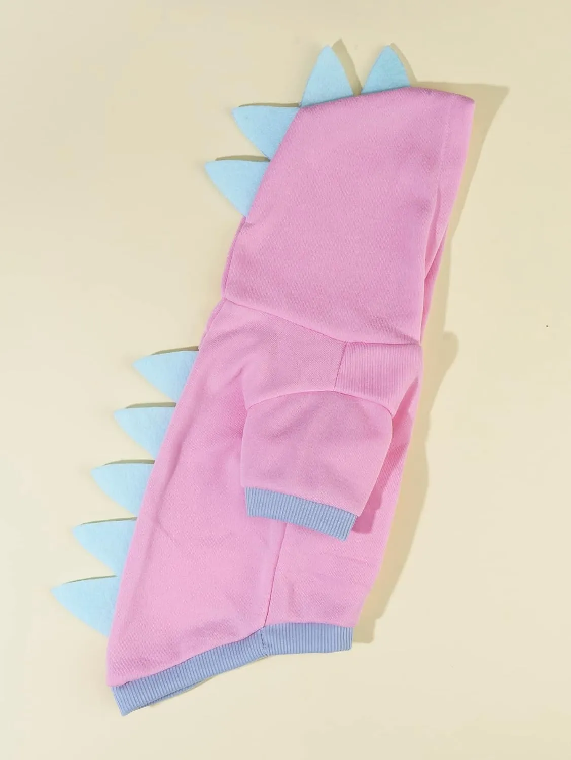 QWEEE Dinosaur Dog Hoodie - Warm Jacket for Puppy, Kitten, Small & Medium Dogs & Cats - Baby Pink, Medium