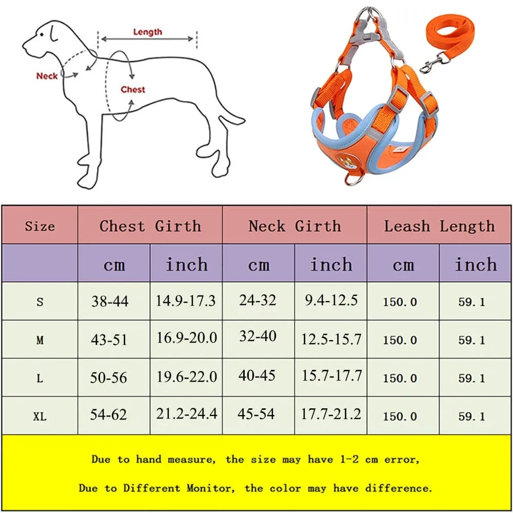 Reflective Dachshund Harness and Leash Set
