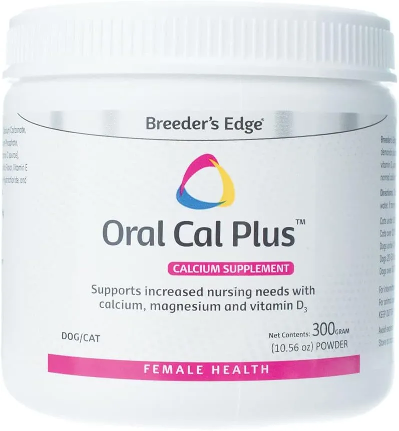 Revival Animal Health Breeder's Edge Oral Cal Plus Powder- Calcium Supplement for Dogs & Cats- 300gm