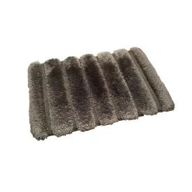 Ribbed Pearl Plush 20" x 30" Memory Foam Luxurious Gray Bath Mat