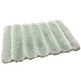 Ribbed Pearl Plush 23" x 38" Memory Foam Luxurious Aqua Bath Mat