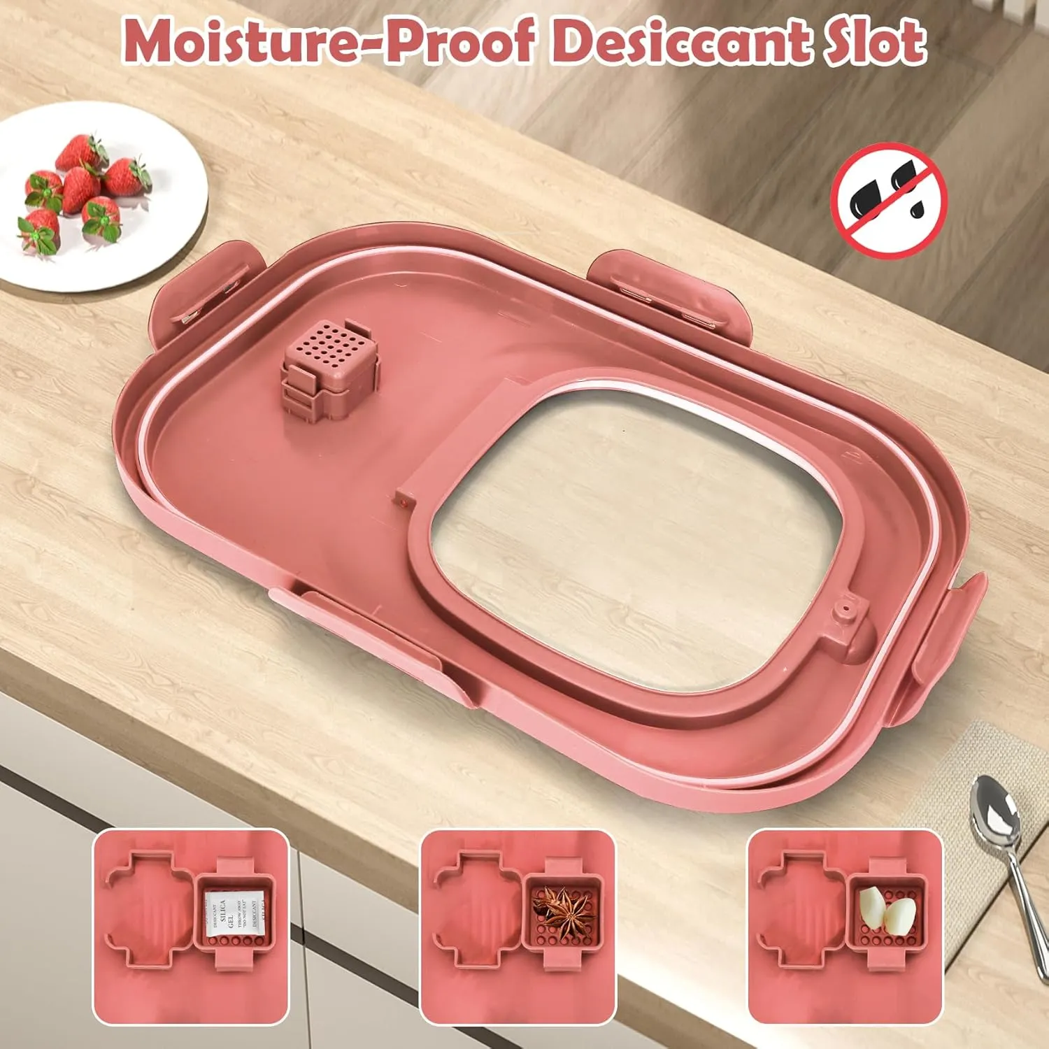 Rice Storage Container, 20Lbs Flour Container, Airtight Large Pet Dog Cat Food Storage Dispenser Bin with Wheels, Scoop & Measuring Cup, Collapsible Kitchen Dry Food Holder for Rice Cereal Kibble