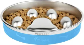 Slow Feeder Dog Bowls Stainless Steel,2 Cups Blue Non-Slip for Small & Medium Sized Dogs,Slow Down Eating Dog Bowl for Fast Eaters