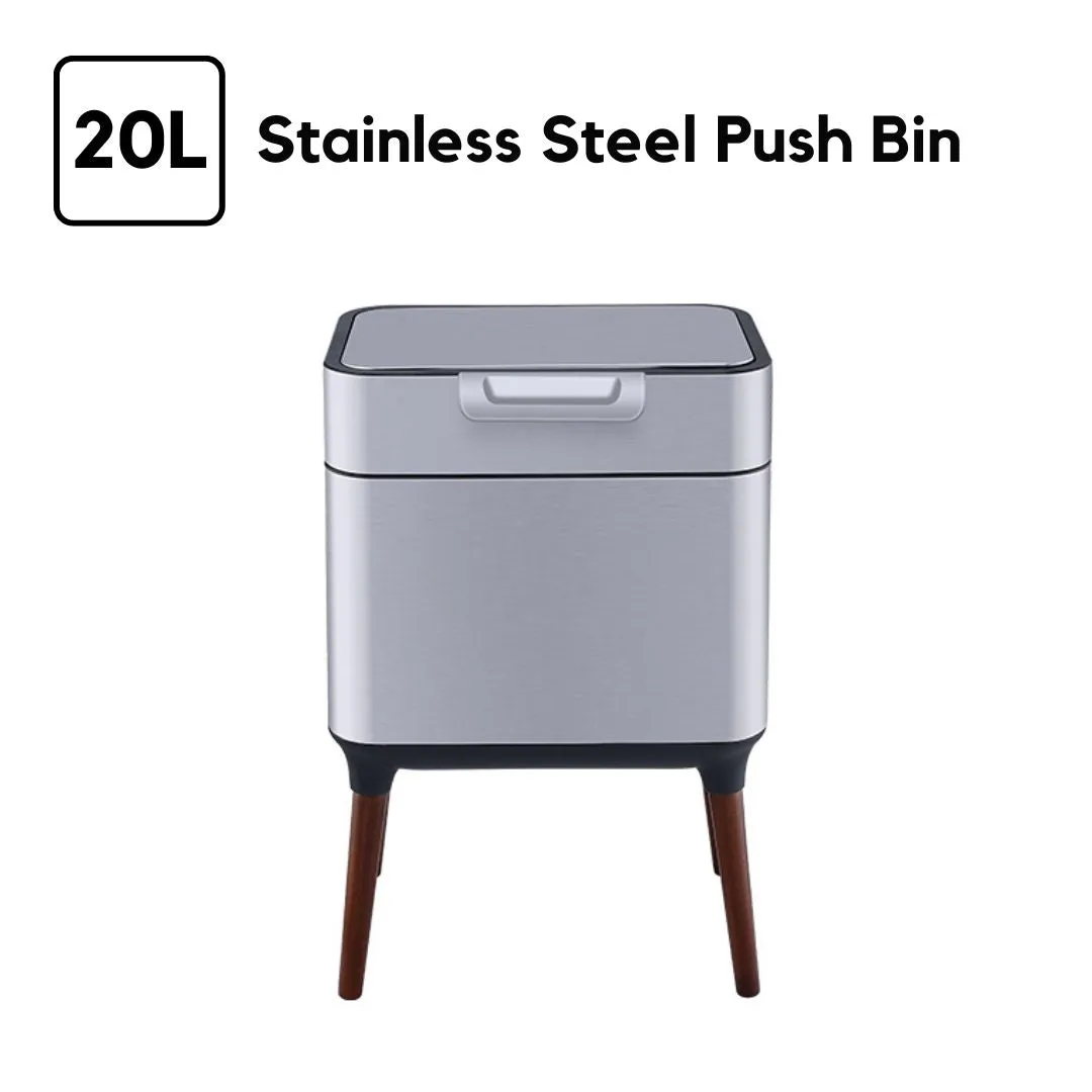 Stainless Steel 20L Press Bin with legs  (Display Set)