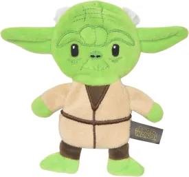 Star Wars for Pets Yoda Plush Flattie Dog Toy - Medium Flat, Fabric Stuffingless Chewable Toys for All Dogs - Officially Licensed, 9 Inch