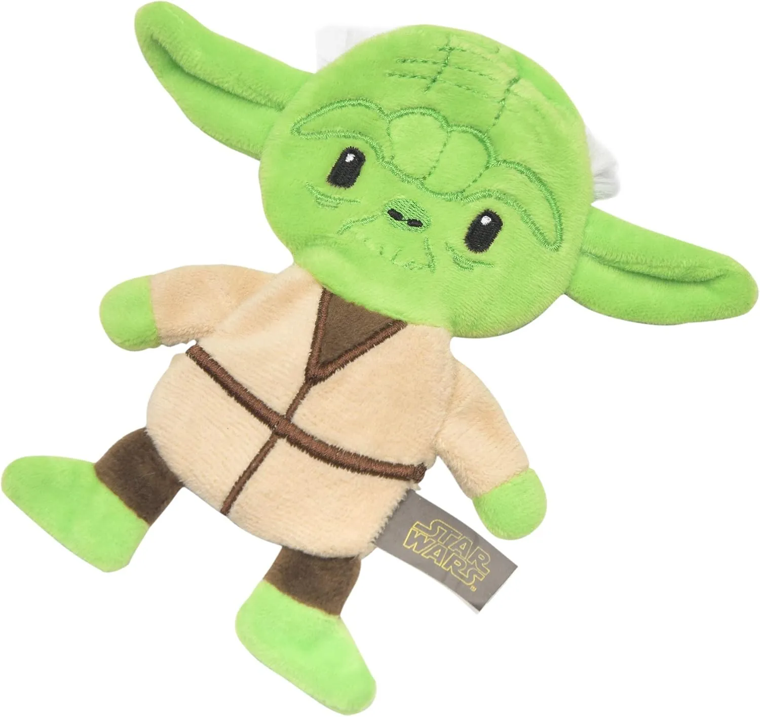 Star Wars for Pets Yoda Plush Flattie Dog Toy - Medium Flat, Fabric Stuffingless Chewable Toys for All Dogs - Officially Licensed, 9 Inch