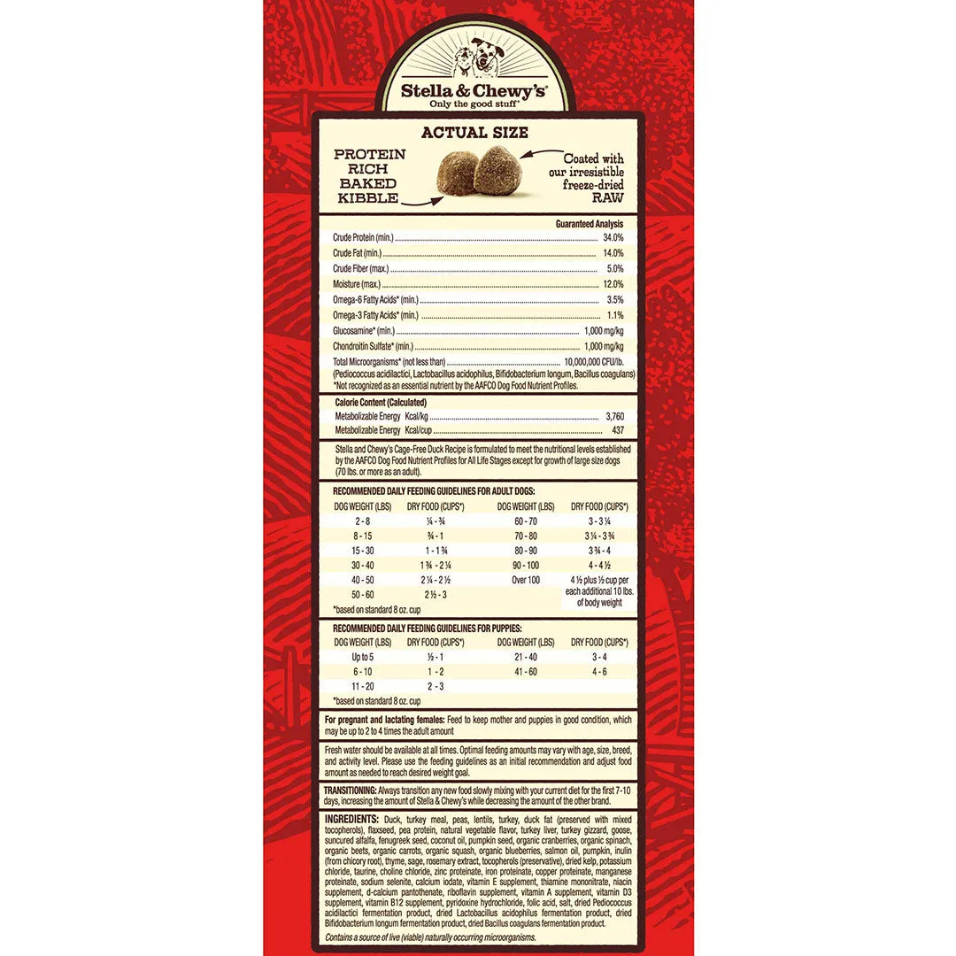 Stella & Chewy's Cage-Free Duck Raw Coated Kibble Dog Food