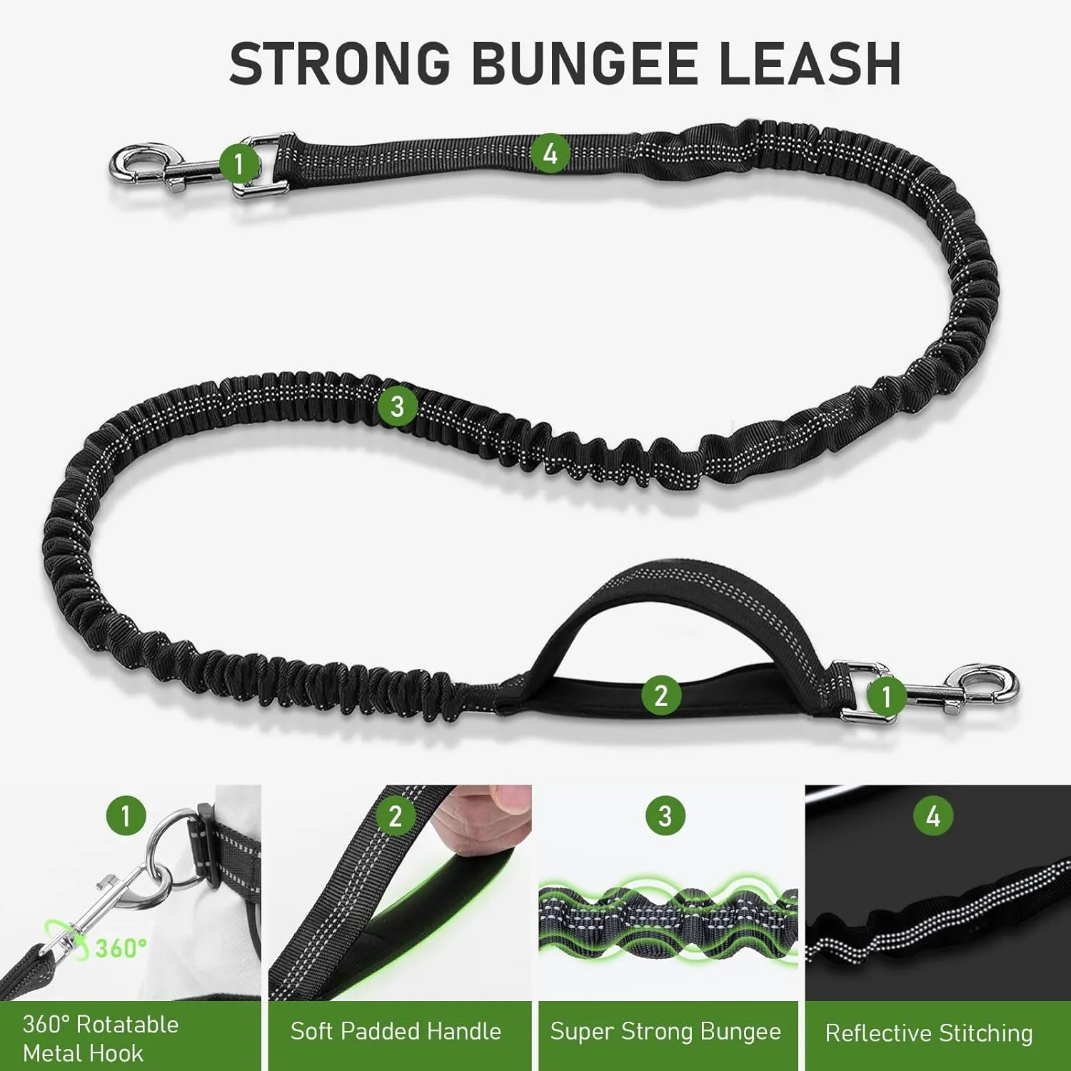 TECSPACE Hands Free Dog Leash for Dog, Adjustable Waist Belt for Dogs Walking with Pouch, Hands Free Leash for Running Walking Hiking Biking (Medium-1Dog)