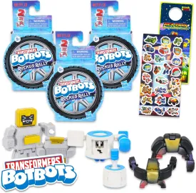 Transformers BotBots Ruckus Rally Blind Packs - Bundle with 3 BotBot Mini Figures Party Favors for Boys and Girls