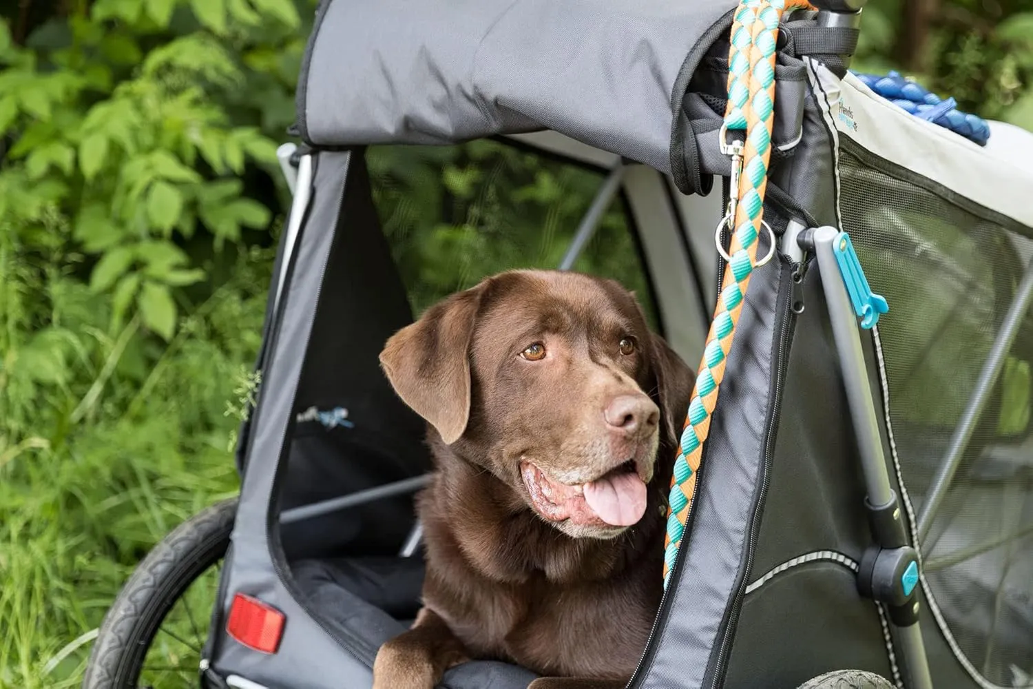 TRIXIE Quick-Fold Convertible Dog Bike Trailer, Quick Set-up and Fold Down, Easily Converts to Pet Stroller