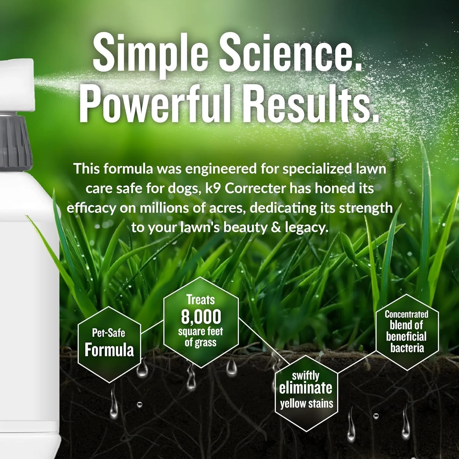 Turf Titan K9 Correcter w/Hose End Dog Urine Neutralizer for Lawn (32 oz)  Urine Neutralizer For Dogs to Revive your Lawn  Lawn Care Solution for Green, Odor-Free Lawn  Covers Up to 8,000 Sq Ft
