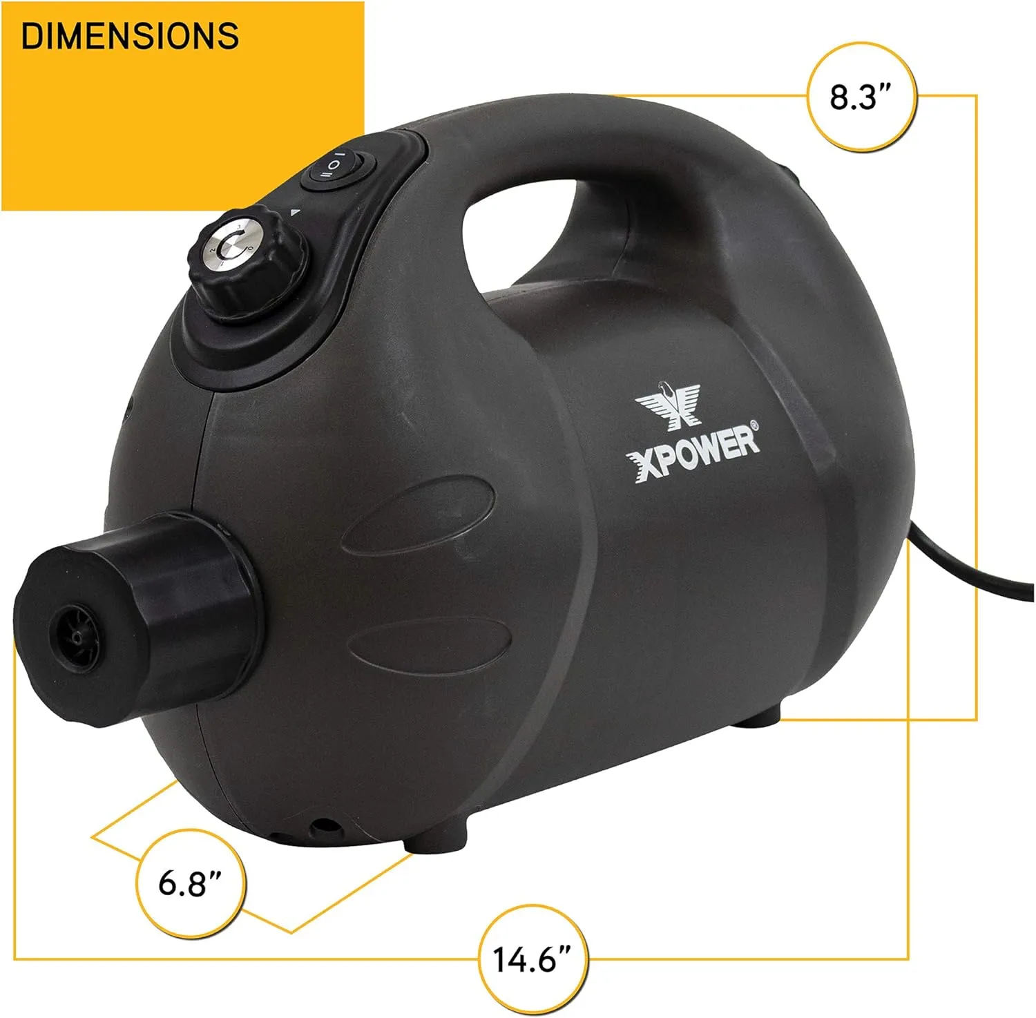 XPOWER F-16 ULV Cold Fogger, Mist Blower, and Sprayer for Cleaning, Disinfecting, Pest Control, Odor Elimination, and Mold Removal, 30  Ft. Spray Distance, 1.6 L Tank Capacity, 2 Speeds