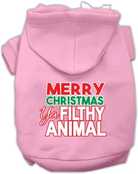 Ya Filthy Animal Screen Print Pet Hoodie Light Pink Xs (8)