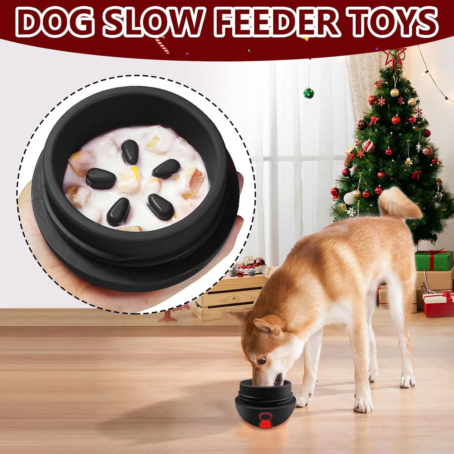 Yipetor Dog Chew Toys, Frozen Treat Toy, XL Dispensing Dog Toy(Black)
