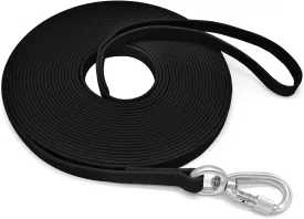 ZALER Long Dog Leash Waterproof Training Leashes 50ft 30ft 20ft 15ft 10ft 6ft, Odor Proof Recall Long Line Lead with Aviation Aluminum Carabiner Clip for Small, Medium, Large Dogs (30FT, Black)