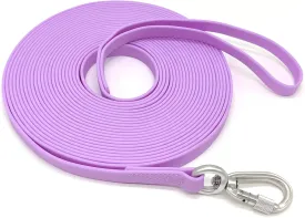 ZALER Long Dog Leash Waterproof Training Leashes 50ft 30ft 20ft 15ft 10ft 6ft, Odor Proof Recall Long Line Lead with Aviation Aluminum Carabiner Clip for Small, Medium, Large Dogs (30FT, Purple)